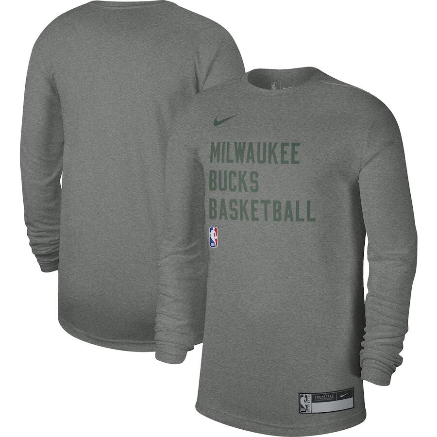 Men's Milwaukee Bucks Grey 2023/24 Legend On-Court Practice Long Sleeve T-Shirt
